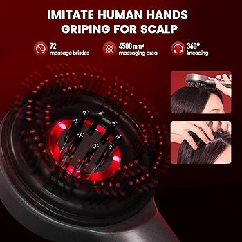 Smart Scalp Massager — 72 Bristles, 3 Modes, IPX7